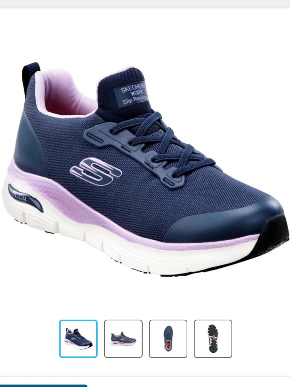 Skechers Navy with Light Pink Accent Women's Athletic Slip-Resistant Shoe